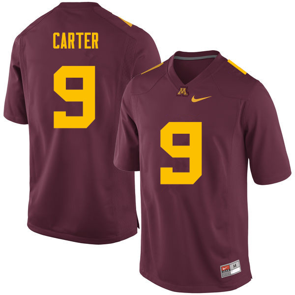 Men #9 Eric Carter Minnesota Golden Gophers College Football Jerseys Sale-Maroon